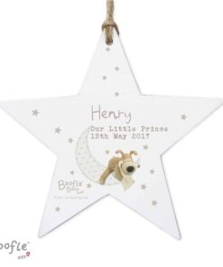 Personalised Boofle Baby Wooden Star Decoration