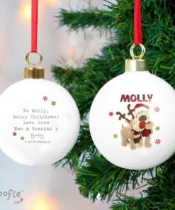 Personalised Boofle Christmas Reindeer Bauble