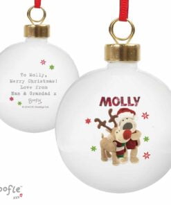 Personalised Boofle Christmas Reindeer Bauble