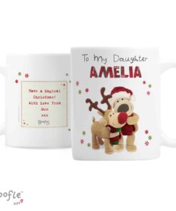 Personalised Boofle Christmas Reindeer Mug