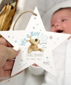 Personalised Boofle Its a Boy Wooden Star Decoration