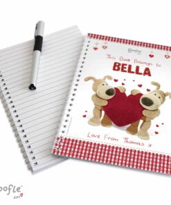 Personalised Boofle Shared Heart A5 Notebook