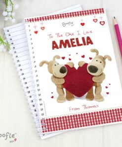 Personalised Boofle Shared Heart A5 Notebook