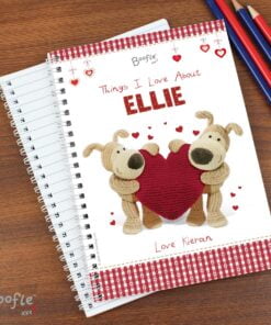 Personalised Boofle Shared Heart A5 Notebook