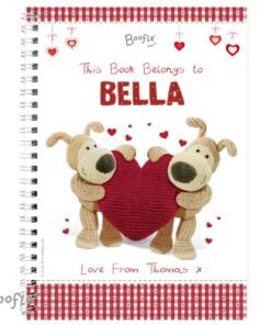 Personalised Boofle Shared Heart A5 Notebook