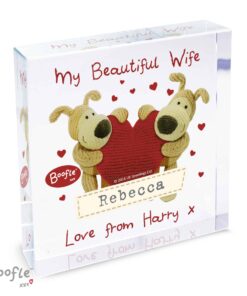 Personalised Boofle Shared Heart Large Crystal Token