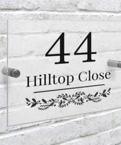 Personalised Botanical Acrylic House Sign