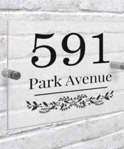 Personalised Botanical Acrylic House Sign
