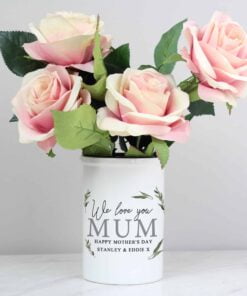 Personalised Botanical Flower Pot Straight Sided Flower Pot