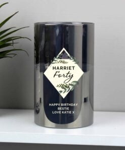 Personalised Botanical Smoked Glass LED Candle