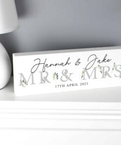 Personalised Botanical Wooden Block Sign