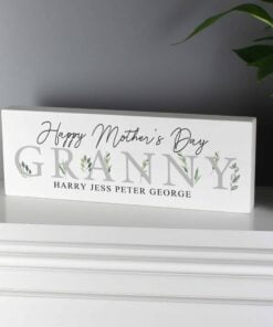 Personalised Botanical Wooden Block Sign
