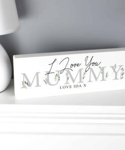 Personalised Botanical Wooden Block Sign