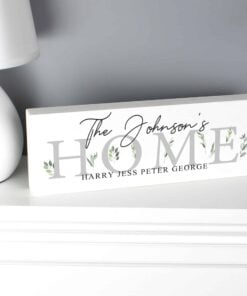 Personalised Botanical Wooden Block Sign