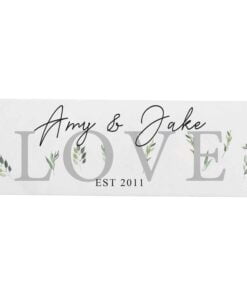 Personalised Botanical Wooden Block Sign