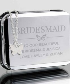 Personalised Box and Butterfly Necklace