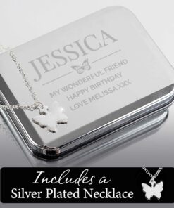 Personalised Box and Butterfly Necklace