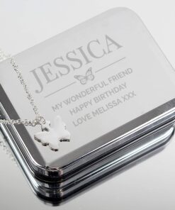 Personalised Box and Butterfly Necklace