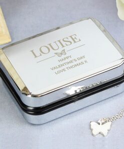 Personalised Box and Butterfly Necklace