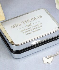 Personalised Box and Butterfly Necklace