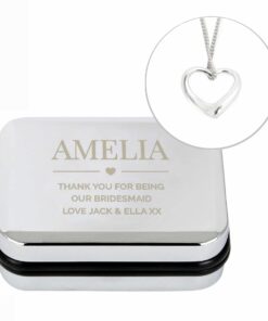 Personalised Box and Heart Necklace