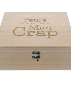 Personalised Box of Man Crap Large Wooden Keepsake Box