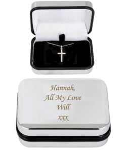 Personalised Box with Silver Cross Necklace