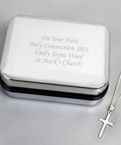 Personalised Box with Silver Cross Necklace