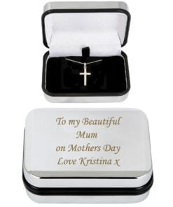 Personalised Box with Silver Cross Necklace