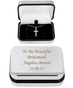 Personalised Box with Silver Cross Necklace