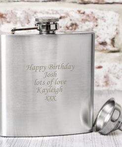 Personalised Boxed Stainless Steel Hip Flask
