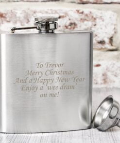 Personalised Boxed Stainless Steel Hip Flask
