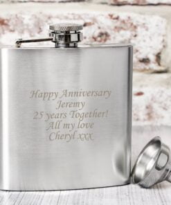 Personalised Boxed Stainless Steel Hip Flask