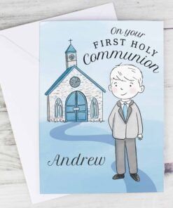 Personalised Boys First Holy Communion Card