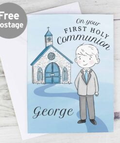 Personalised Boys First Holy Communion Card