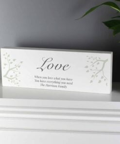 Personalised Branches Wooden Block Sign