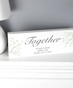 Personalised Branches Wooden Block Sign