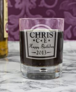 Personalised Brandy Design Tumbler Bubble Glass