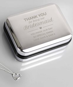 Personalised Bridesmaid Box and Heart Necklace