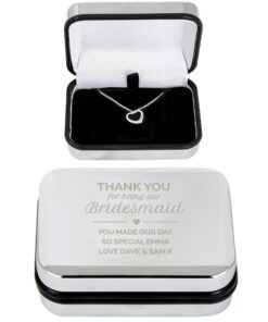 Personalised Bridesmaid Box and Heart Necklace