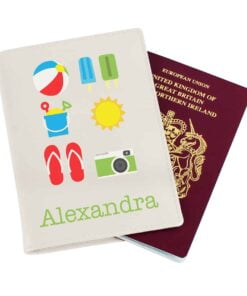 Personalised Bright Travel Cream Passport Holder