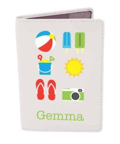 Personalised Bright Travel Cream Passport Holder