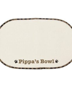 Personalised Brown Paw Print Pet Bowl Placemat