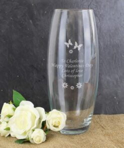 Personalised Butterflies and Flowers Bullet Vase