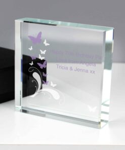 Personalised Butterflies Large Crystal Token