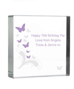 Personalised Butterflies Large Crystal Token