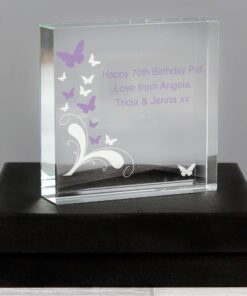 Personalised Butterflies Large Crystal Token