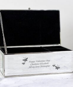 Personalised Butterflies Mirrored Jewellery Box