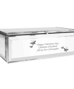 Personalised Butterflies Mirrored Jewellery Box