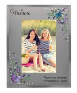 Personalised Butterfly 4×6 Diamante Glass Photo Frame